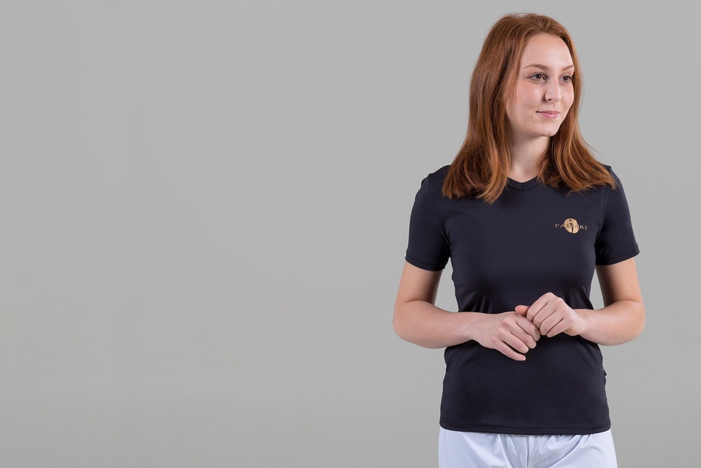 T-Shirt Paljari in fibra a onde bio-infrarosse, UNISEX; Colore: NERO o BIANCO scollatura a V [00460]