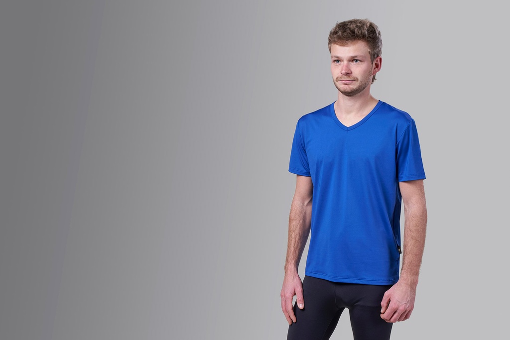 T-Shirt Paljari in fibra a onde bio-infrarosse, UNISEX; Colore: blu reale scollatura a V [00460 KB]